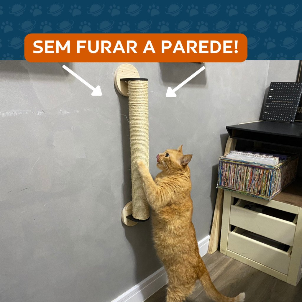 Arranhador Poste de Parede de Sisal para gato Brinquedo Pet