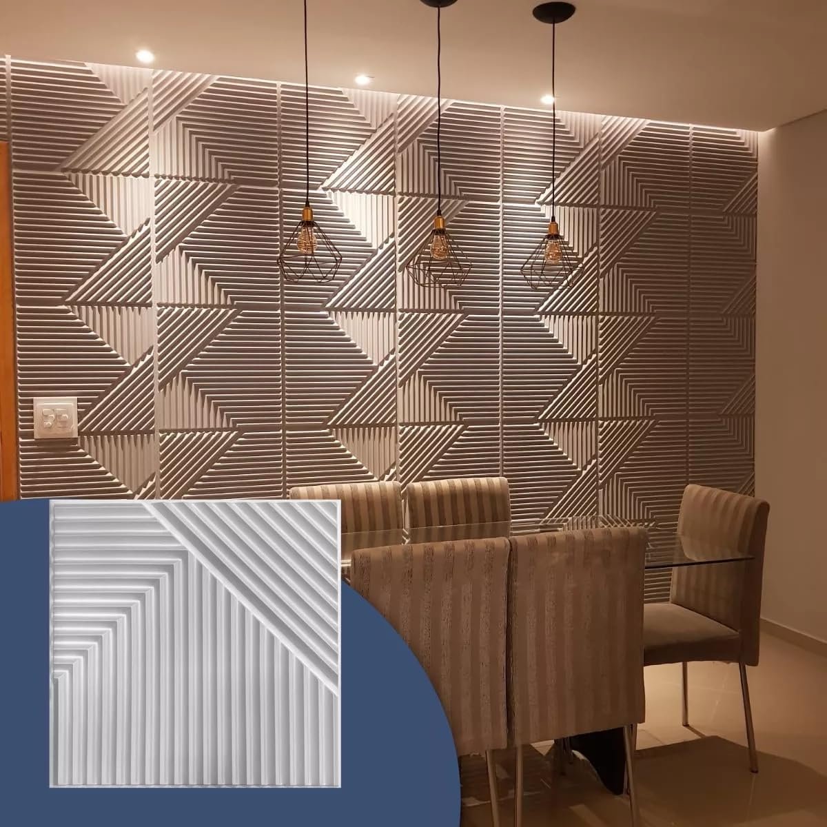 Painel Revestimento Parede Ripado Flexivel Relevo Decorativo
