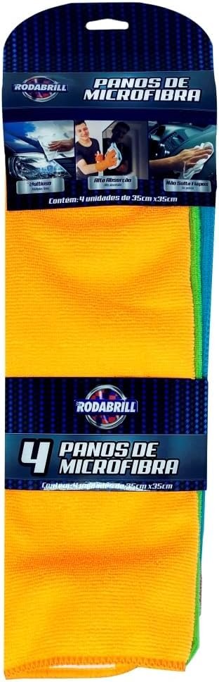 Panos de microfibra Rodabrill com cores variadas, indicados para limpezas diversas sem riscar