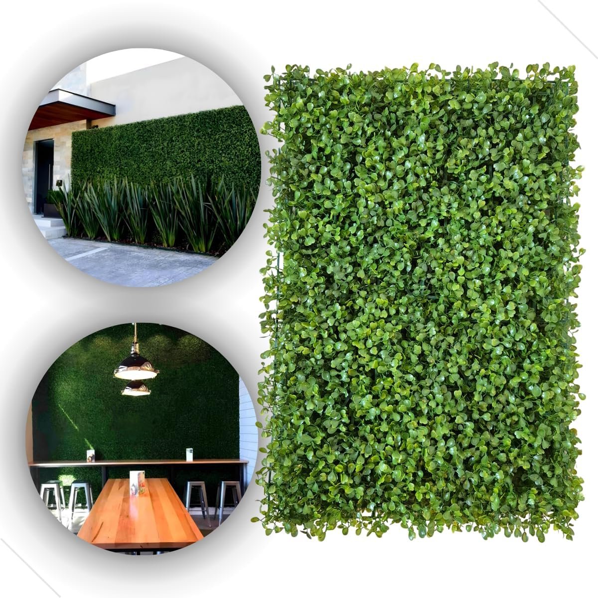 Painel de buchinho artificial decorando parede interna com toque natural, ideal para quem busca jardim vertical sem manutenção. Solução prática e elegante para ambientes aconchegantes.