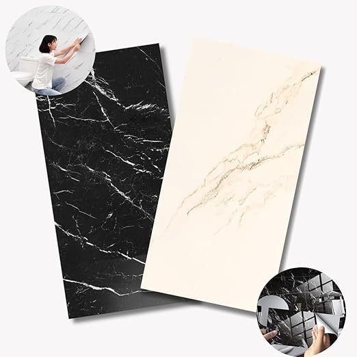 Placas Adesivas de Parede Painel Mármore Preto